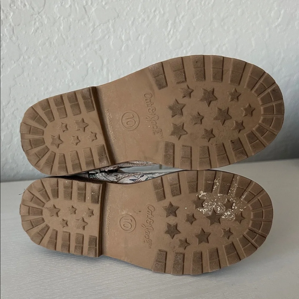 Cat & Jack Brand Floral Cream Kids Boots - Picture 2 of 7